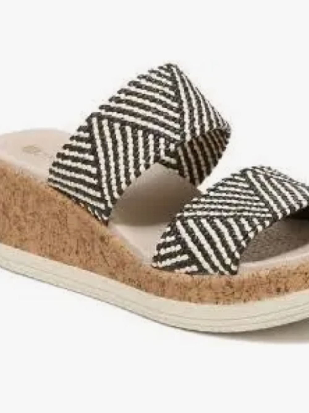 Bzees Black & black/cream Braided Slide Sandal Size 8 NWOT - Picture 2 of 10